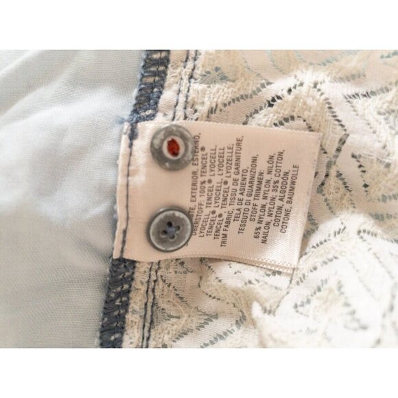 Anthropologie Holding Horses Blue Button-Down Shirt With Lace Back Size S - Picture 6 of 7